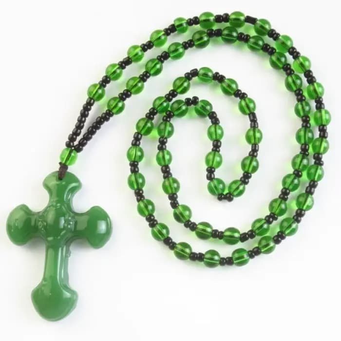 Pendentif Croix Chrétienne Perlé, Bijou Amulette de Style Religieux Classique pour la Création de Bi