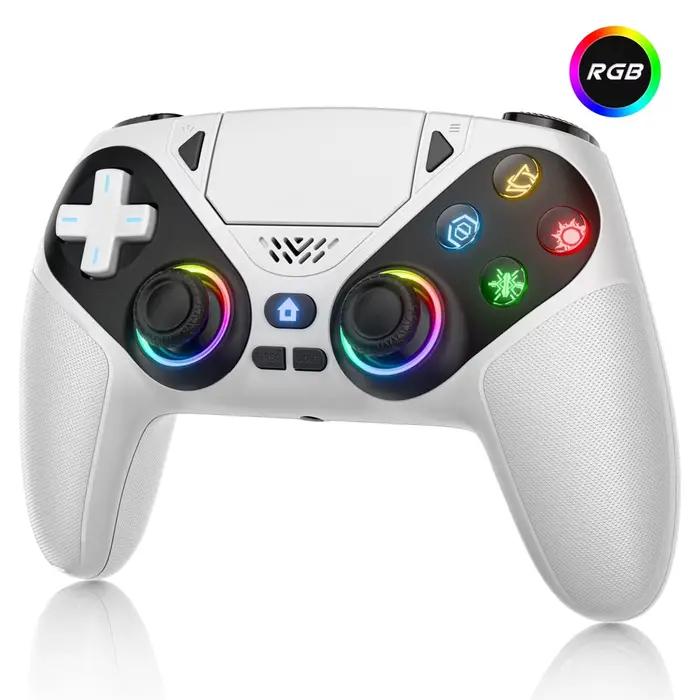 Manettes de jeu sans fil RGB pour PlayStation 5/PS5 Pro/Slim PC, avec fonction Marco/Turbo et joysti