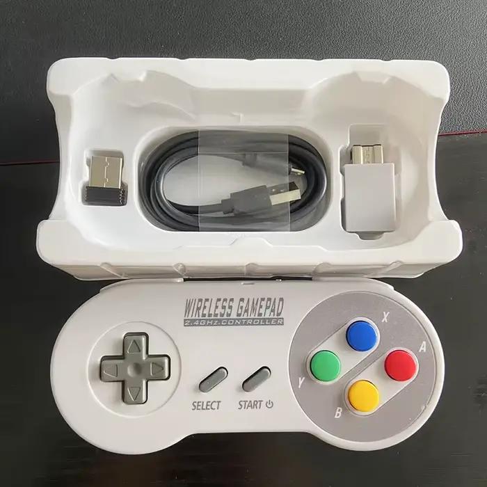 2 contrôleur de jeu récepteur sans fil bouton coloré 2.4G manette Joypad Joystick Compatible pour SN