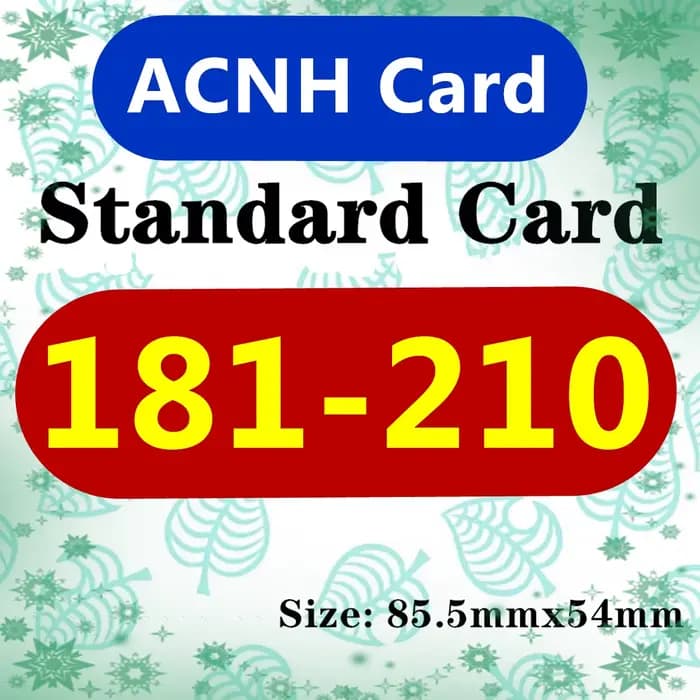 Nouvelle Carte ACNH 3.0 (181 à 210) NTAG215 NFC 2026 – Série de Cartes Standard 2 & 3 pour Jeux NS (