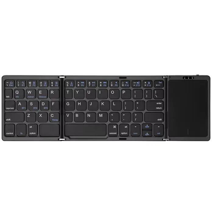Mini clavier sans fil pliable à 3 pouces, double clavier Bluetooth pliable avec pavé tactile pour té