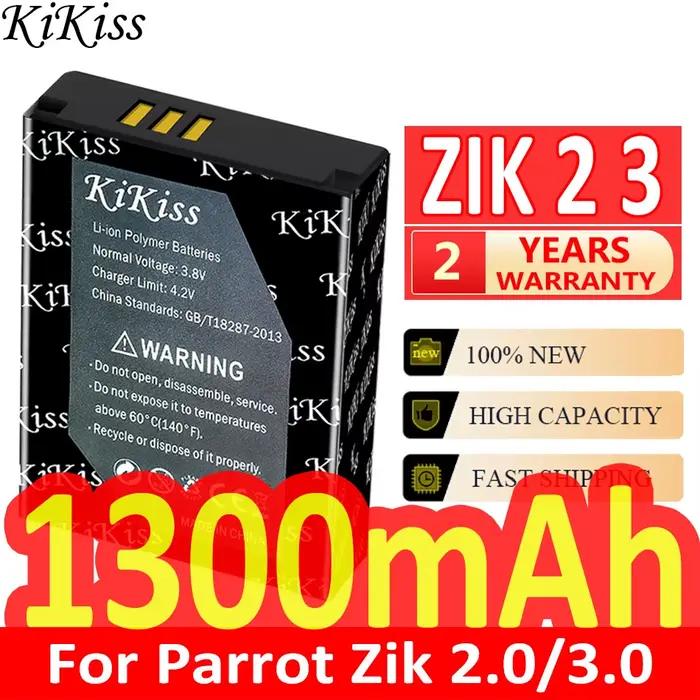 Batterie injuste KiKd'appareils pour Parrot, 1300mAh, Zik3, Zik2, 2.0, 3.0
