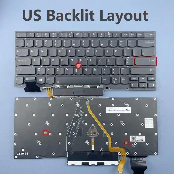Clavier rétroéclairé US/UK/Latin/Russe/Estonien/Canadien/Français/Hongrois pour Lenovo Thinkpad X1 C