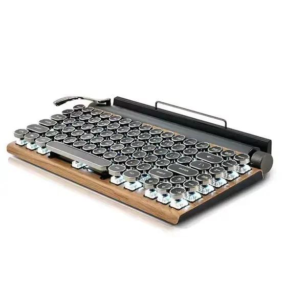 Clavier mécanique rétro à touches punk style machine à écrire, compatible mobile/tablette/MAC, Bluet