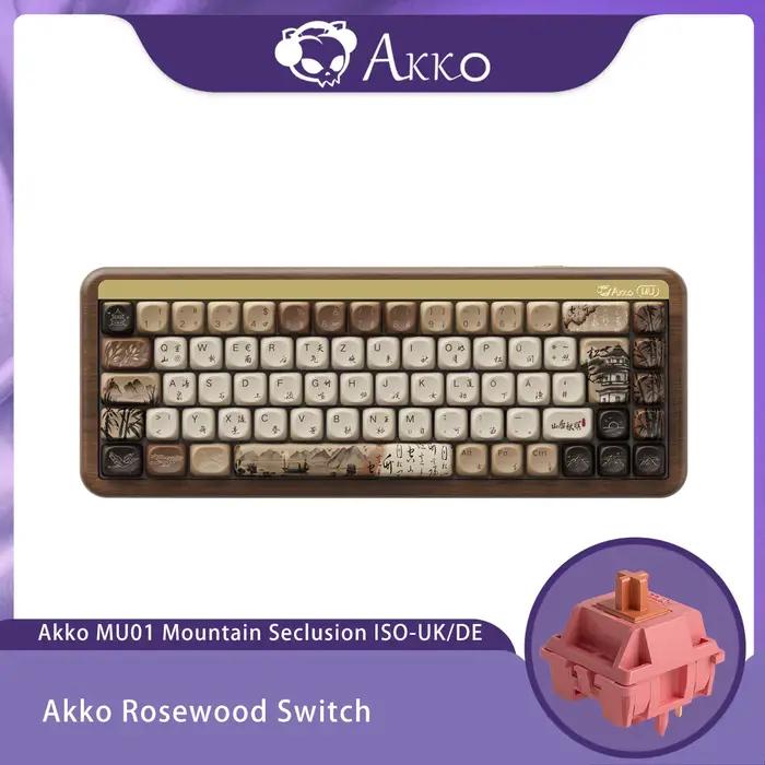 Akko MU01 Mountain Seclusion clavier mécanique en bois disposition ISO-UK/DE rvb échange à chaud BT/