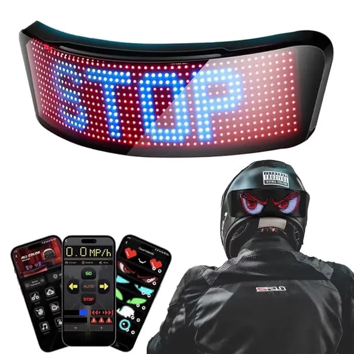 Écran LED pour casque de moto, lumière d'avertissement, éclairage de nuit, DIY RGB, feu arrière de v