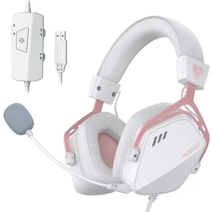 Casque de jeu NUBWO HG03 avec son surround 7.1, casque filaire USB-A pour joueurs avec micro à réduc