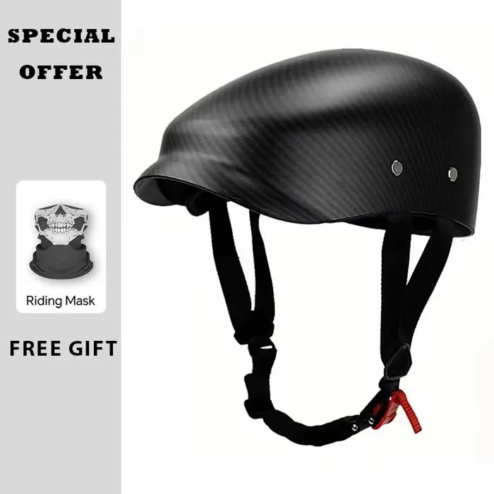 Béret japonais casquette casque rétro Vintage corée demi visage casque de Moto hommes femmes Scooter