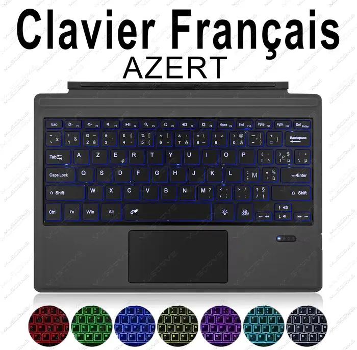 Clavier rétroéclairé pour Microsoft Surface Pro 3 4 5 6 7 8 9 X Go 1 2 3 Trackpad Clavier Magnétique
