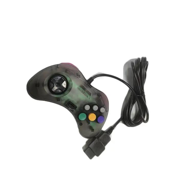 Contrôleur de jeu filaire noir transparent pour console SEGA Saturn SS