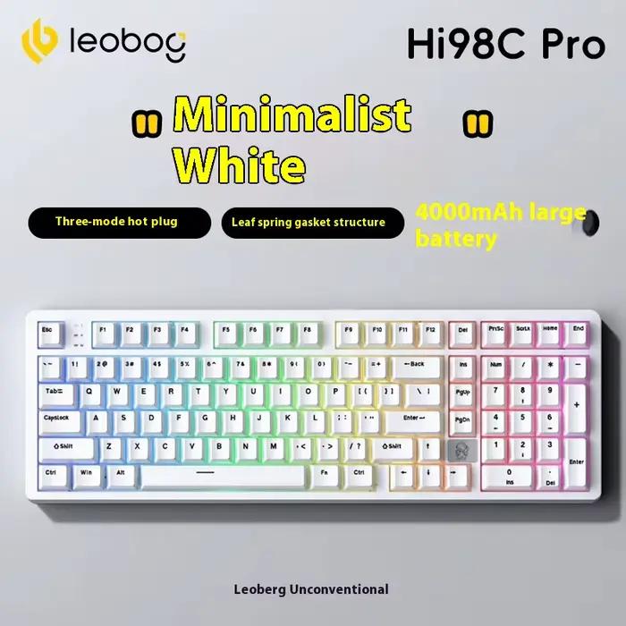 Nouveau LEOBOG Hi98C Pro clavier mécanique 3Mode 2.4G Bluetooth sans fil PBT claviers clavier de jeu