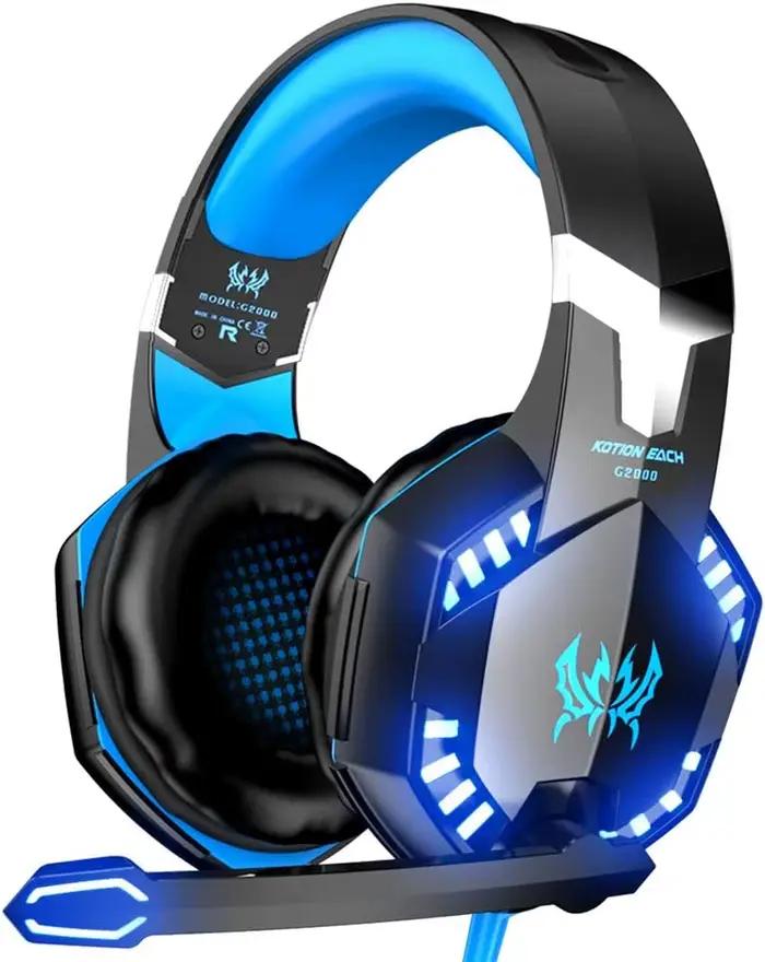 Écouteurs de jeu ass Surround avec Microphone antibruit, oreillettes à mémoire Oft, adaptées à PS5 P