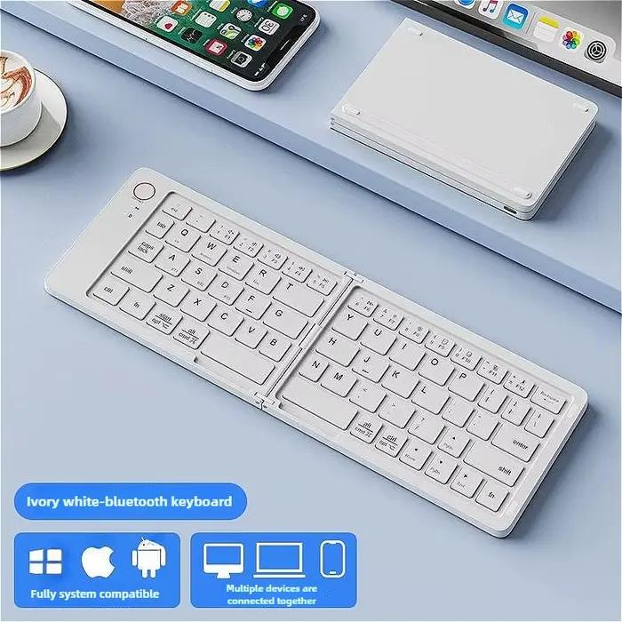 MINGCVIL Mini clavier sans fil pliable clavier Bluetooth Portable mince clavier pliant Rechargeable 