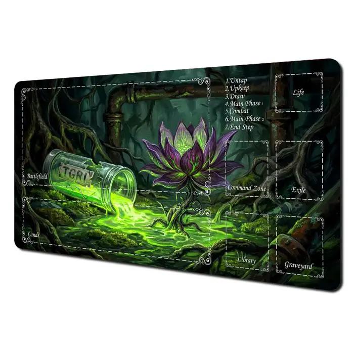 Tapis de jeu Magic The Gathering (MTG) Lotus Violet Hautement Toxique, Tapis de Combat pour Cartes M