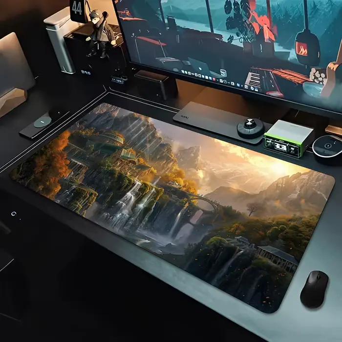 Tapis de souris en caoutchouc naturel L-Lord of the R-Rings, tapis de bureau, tapis de souris XXL, t