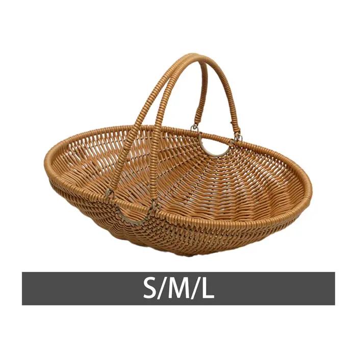 Panier de rangement pour pique-nique en matériau PP avec poignée pliable pour articles alimentaires 