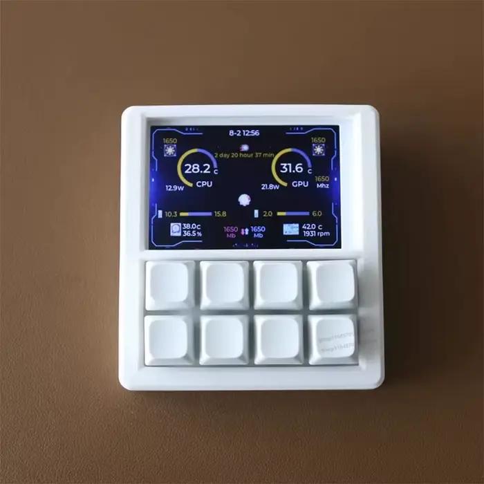 Clavier de bureau programmable DIY avec écran LCD de 3,5 pouces, console à 8 touches, clavier macro