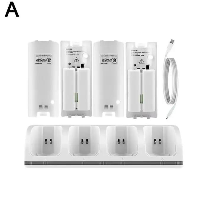 Chargeur de batterie pour manette de jeu Nintendo Wii, avec Batteries rechargeables, Station de char