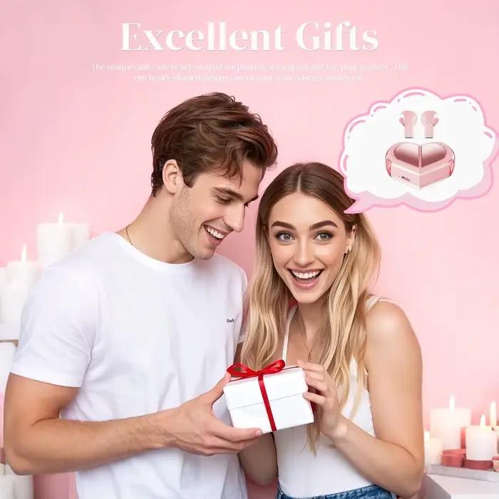 (cadeaux pour les filles) écouteurs Bluetooth sans fil rotatifs en forme de coeur casque sonore HIFI