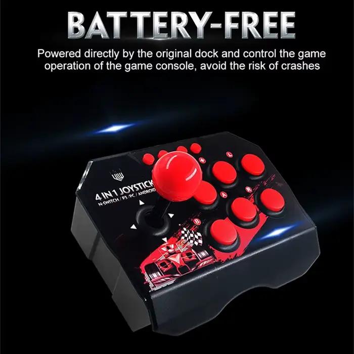 GAMINJA NS002 4 En 1 Rétro Arcade Console Jeu Joystick Rocker Fighting Controller pour Nintendo Commutateur PS3 PC Android TV