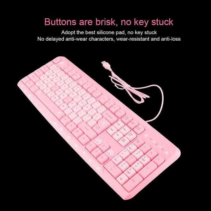 Clavier clavier USB filaire dessin animé mignon pour ordinateur portable à domicile clavier Ultra-mince clavier USB