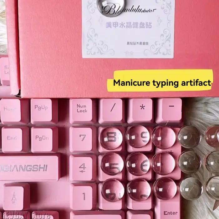 Autocollants de clavier adaptés aux ongles longs