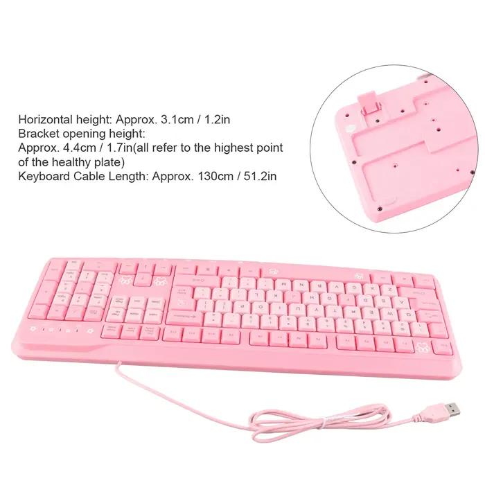 Clavier clavier USB filaire dessin animé mignon pour ordinateur portable à domicile clavier Ultra-mince clavier USB