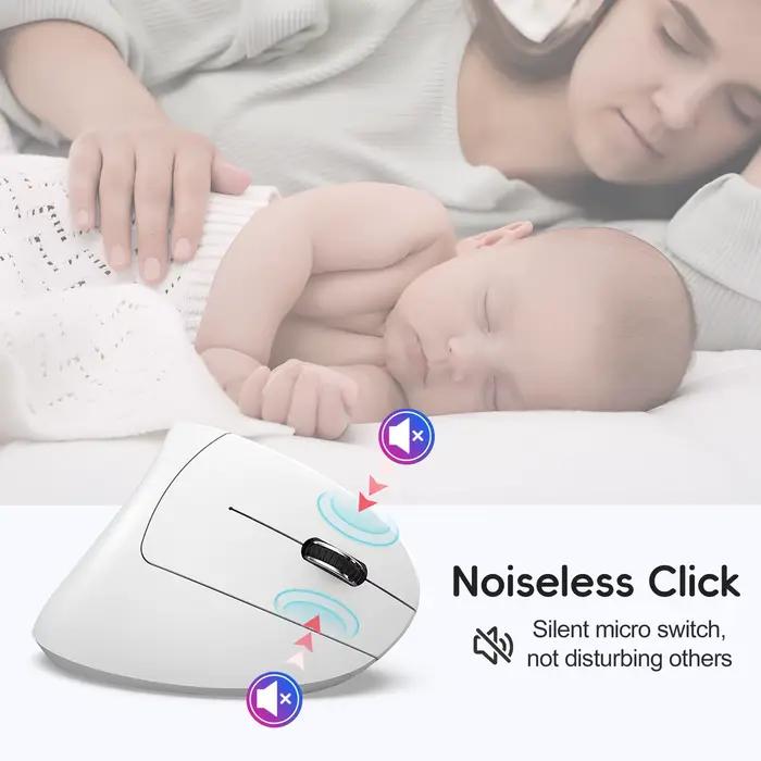 Nouvelle Arrivée 2025 HXSJ Souris Verticale Ergonomique Double Mode ABS 600mAh Rechargeable 2400DPI Interface Type-C