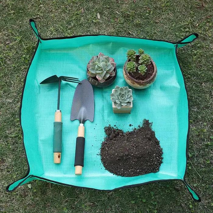 Tapis de jardinage imperméable pour la plantation, tapis de repiquage pour pot de fleurs, tapis pliable pour plantes de 50 à 100 cm, outils de jardinage