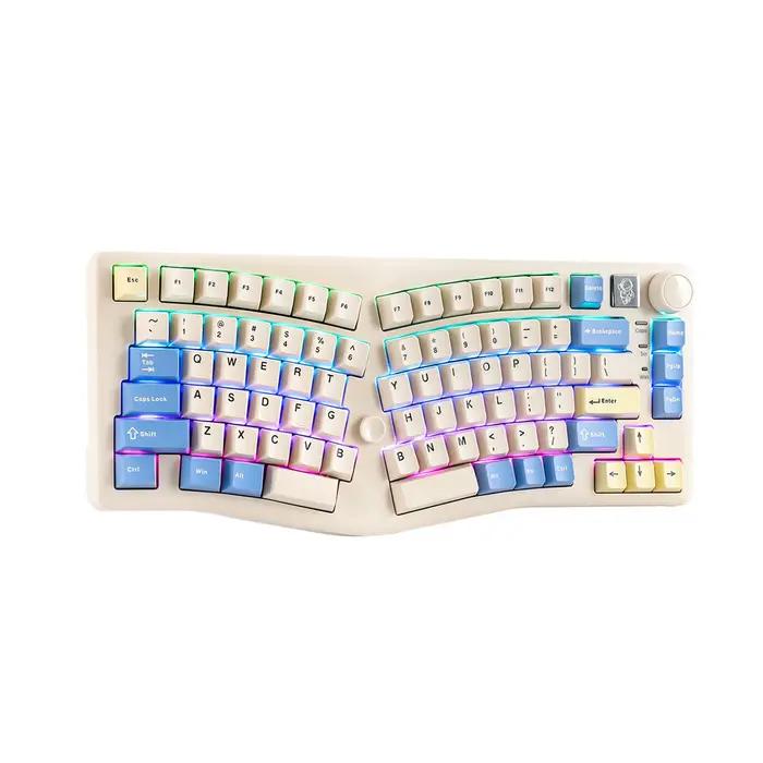 Clavier mécanique LEOBOG A75 Alice Layout joystick sans fil filaire interrupteurs noirs bleus couleurs argent noir blanc pour gamer créateur