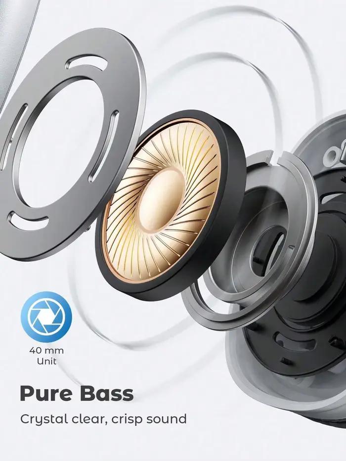 Casque Bluetooth sans fil supra-auriculaire HiFi pour musique et jeux