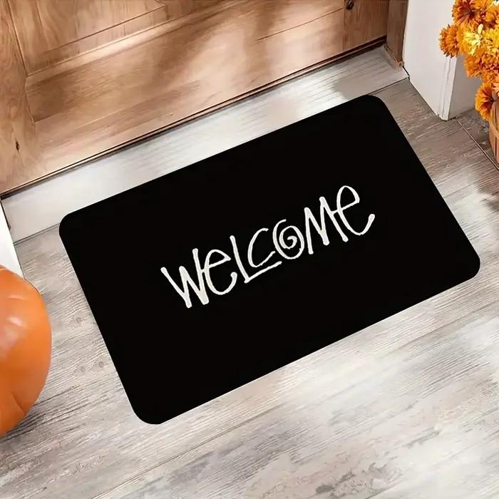 VIKAMA – paillasson d'entrée lavable en Machine, tapis de bienvenue Durable, noir, minimaliste, décoration de la maison