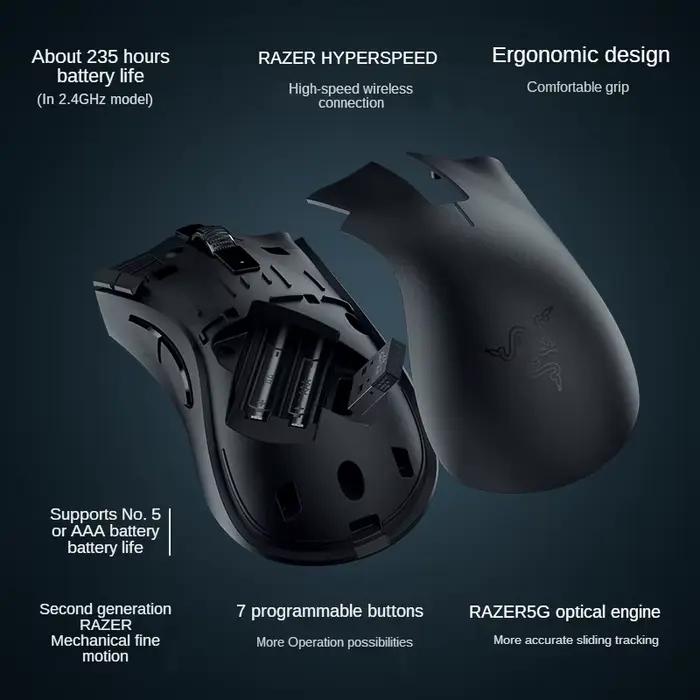 Razer DeathAdder V2 X souris sans fil conception Hyperspeed 7 boutons programmables 2 commutateurs mécaniques capteur