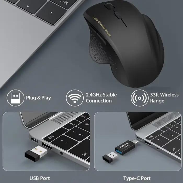 Wireless Gaming Mouse 2.4G Ergonomic Cordless