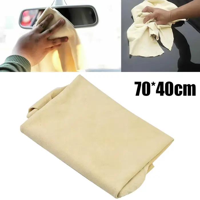 Chiffon de nettoyage de voiture 70x40cm, serviette de lavage de voiture, cuir de Chamois naturel absorbant l'eau, serviette à séchage rapide, outils d'entretien