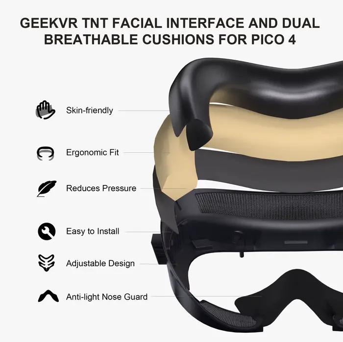 Masque facial et sangle de tête GEEKVR pour Pico 4 Ultra