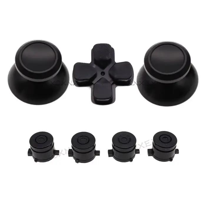 XOXNXEX 1 ensemble de manettes en métal personnalisées en or contrôleur analogique boutons de balle Chrome d-pad pour contrôleurs Sony PS4