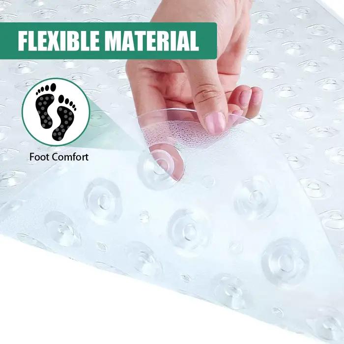 Non-ald-Polymères de bain rectangulaires en PVC, massage doux, ventouse antibactérienne, polymères de douche pour enfants, tout-petits et personnes âgées