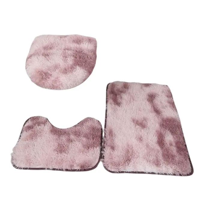 3x ensemble de tapis de bain pour salle de bain avec couvercle de toilette, combinaison absorbante, ensemble de toilette trois pièces pour douche, sols de salle de bain