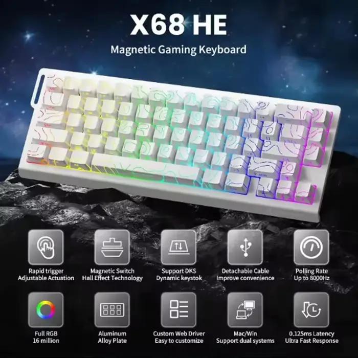 Clavier de jeu X68 HE à déclenchement rapide 8000Hz