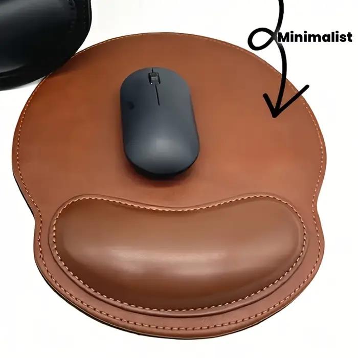 Tapis de souris marron avec repose-poignet