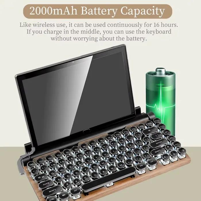 Vopewriter-Clavier mécanique rétro sans fil Bluetooth