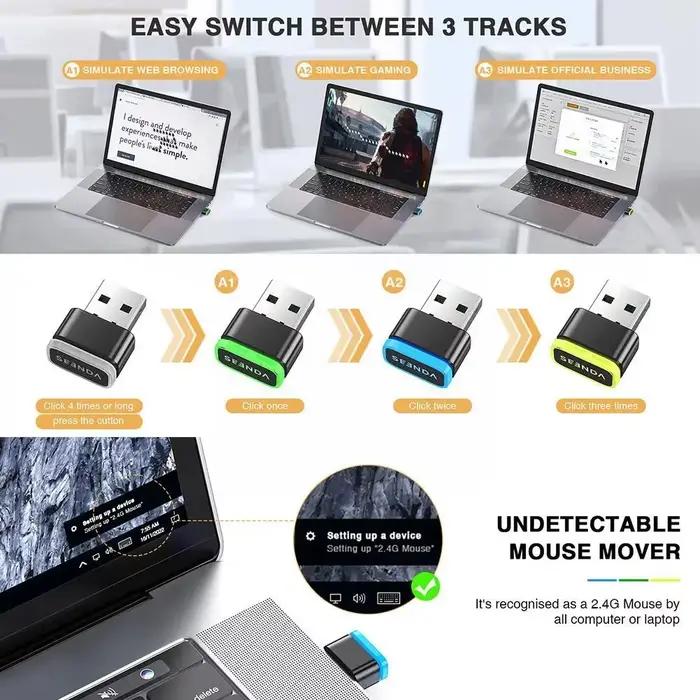 Souris Jiggler USB sans pilote Shaker mécanique indétectable simulateur de déplacement