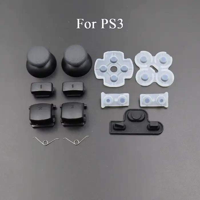 1 jeu pour PS3 PS4 JDM-001 040 PS5 V1 V2 V3 contrôleur L1 R1 L2 R2 boutons de déclenchement bâton analogique 3D + bouton en caoutchouc conducteur
