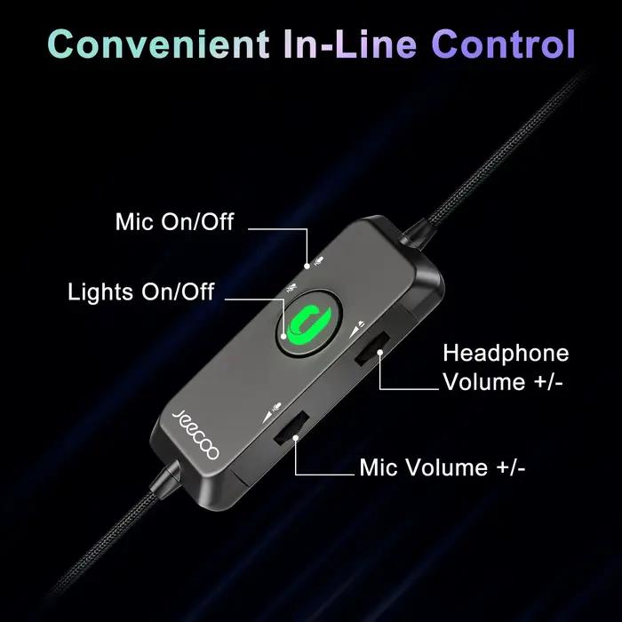 Jeecoo-Casque de jeu USB V20U