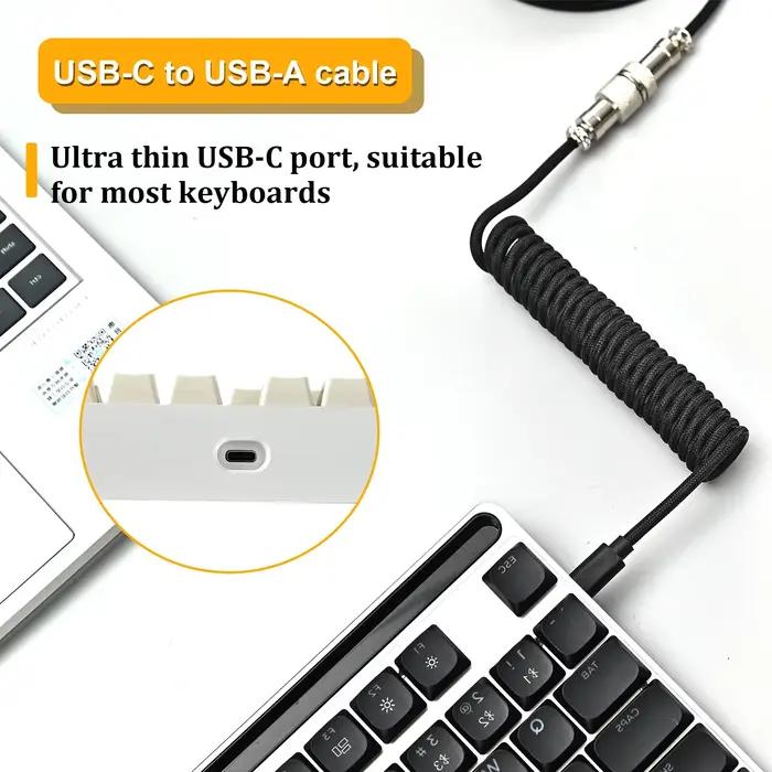 Câble enroulé pour clavier mécanique de Type C
