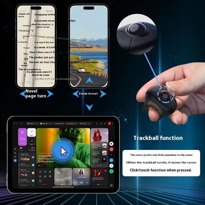 Souris Trackball sans fil double mode 2.4G Bluetooth pour tablette iOS