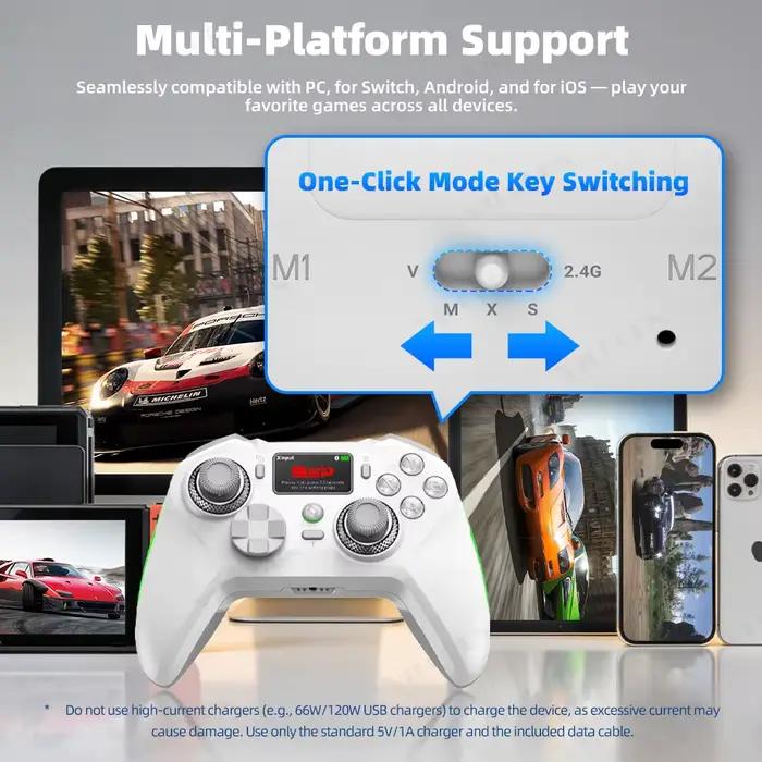 Manette de jeu sans fil pour PC/Console Switch OLED/Lite avec écran interactif