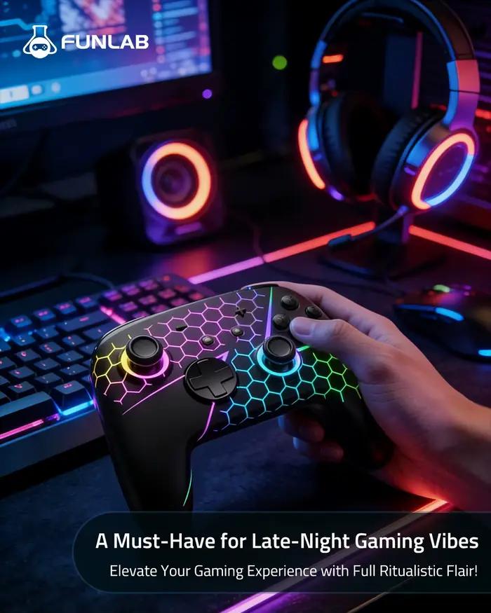 Manette sans fil FUNLAB Switch 2 Pro avec capteurs à effet Hall