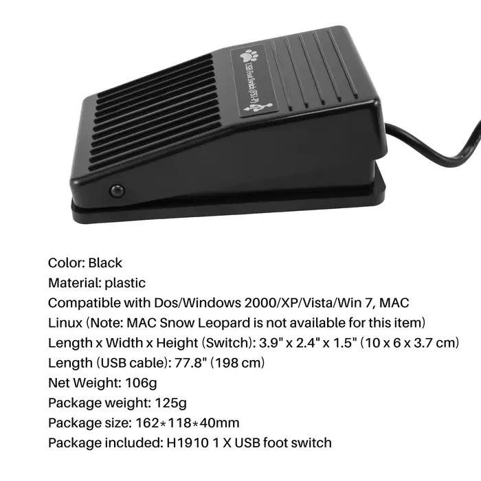 SCLS USB pédale interrupteur contrôle clavier Action pour nouveau commutateur au pied USB HID